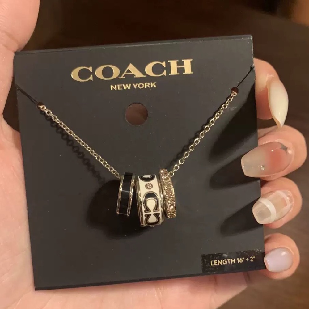 Coach Signature Gold and Black Necklace
